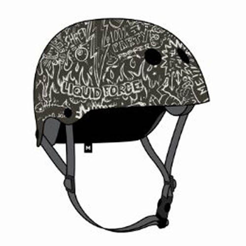 watersporthelm flash w/earflaps zwart/wit