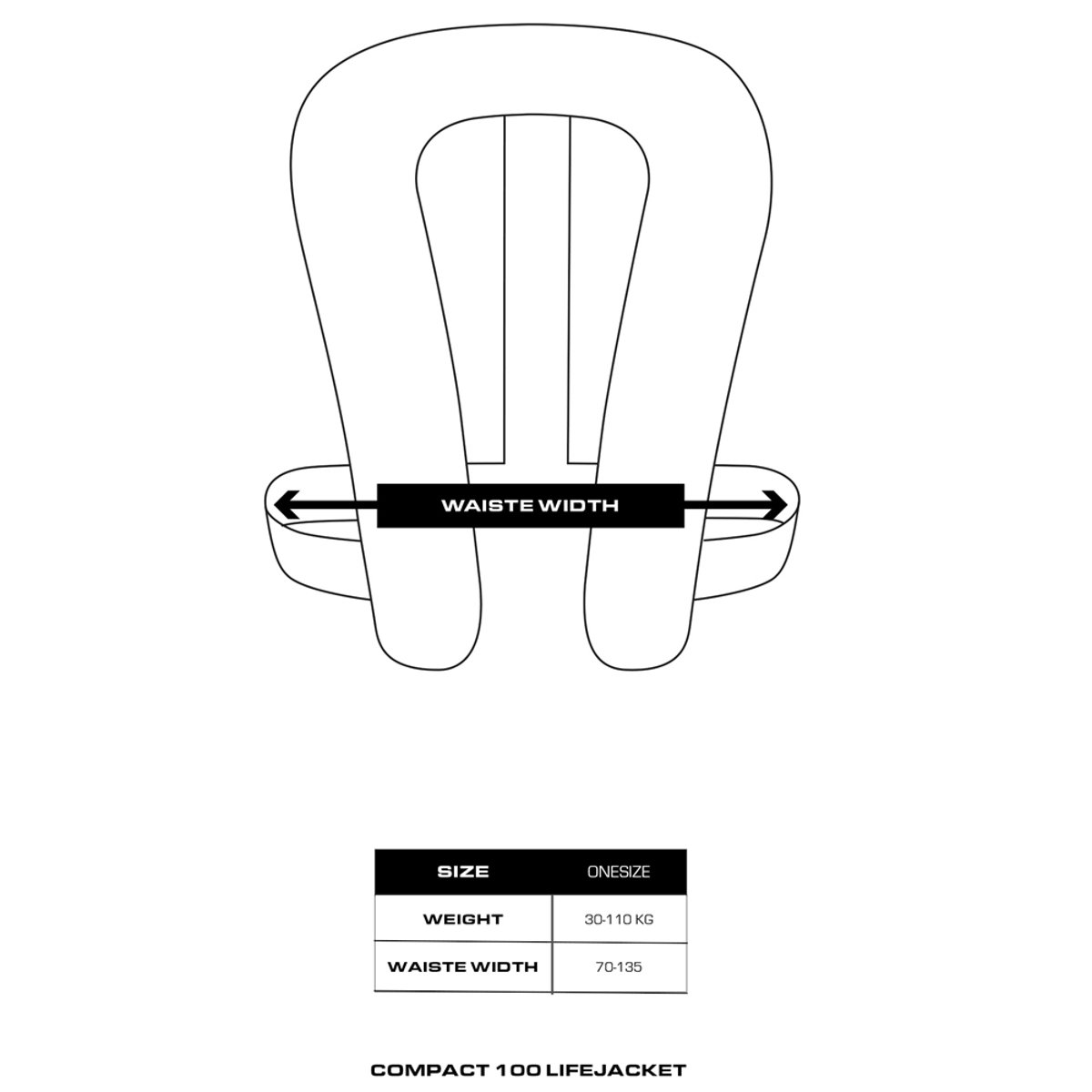 Baltic Compact 100N automatisch reddingsvest met harnas zwart 2
