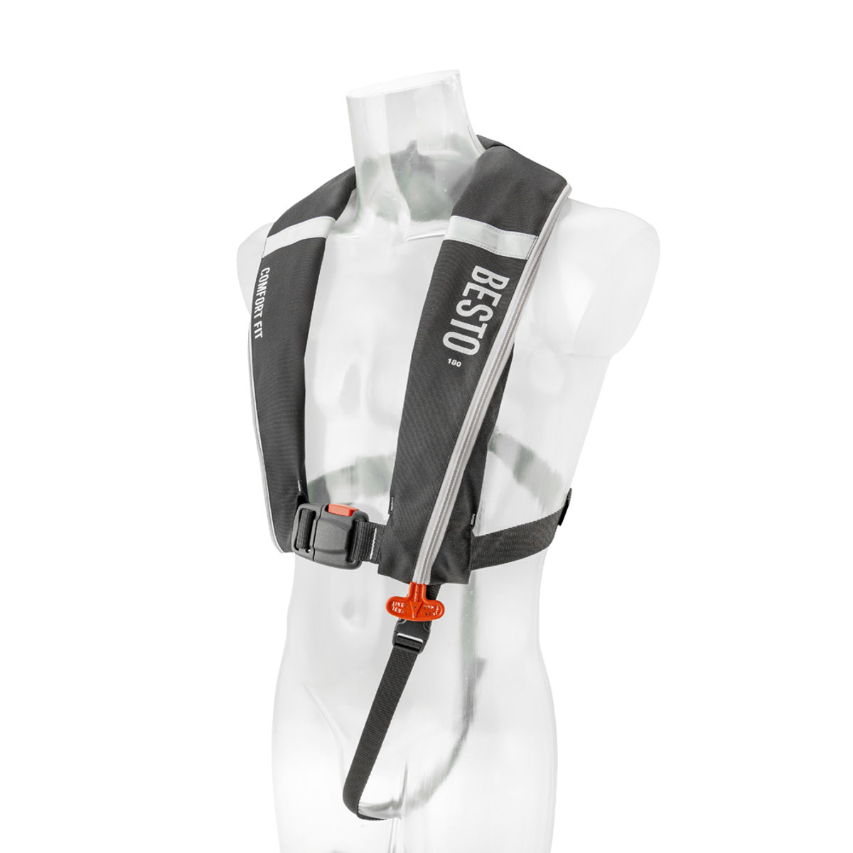 Besto Comfort fit automatisch reddingsvest 180N zh zwart/grijs 2