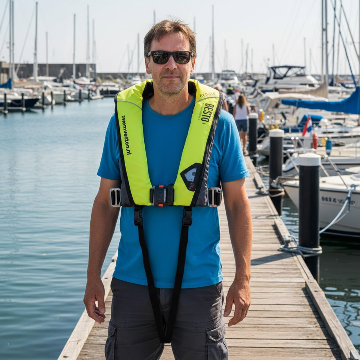 Besto Extreme high comfort automatisch reddingsvest 300N high viz yellow 6