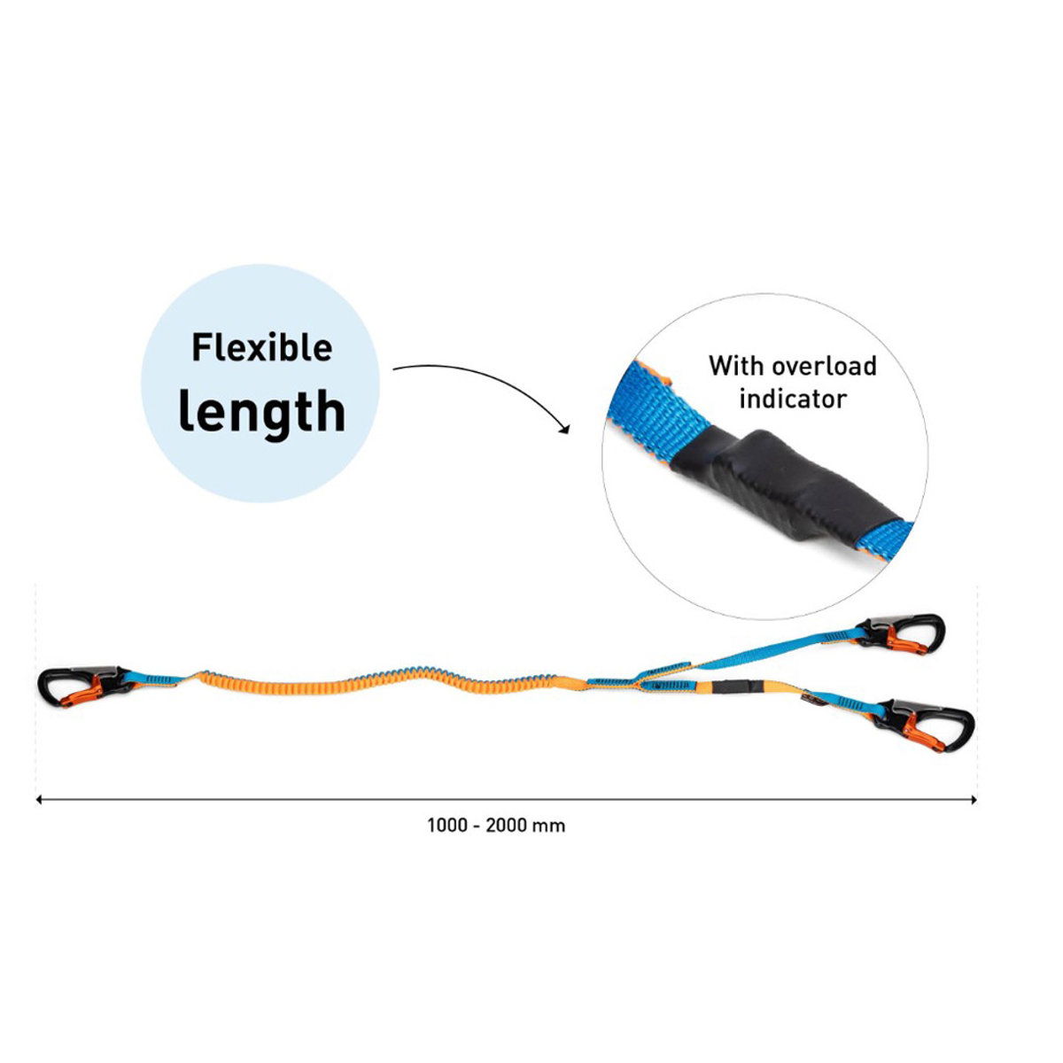 Spinlock Veiligheidslijn performance 16 mm, 3 haken 2